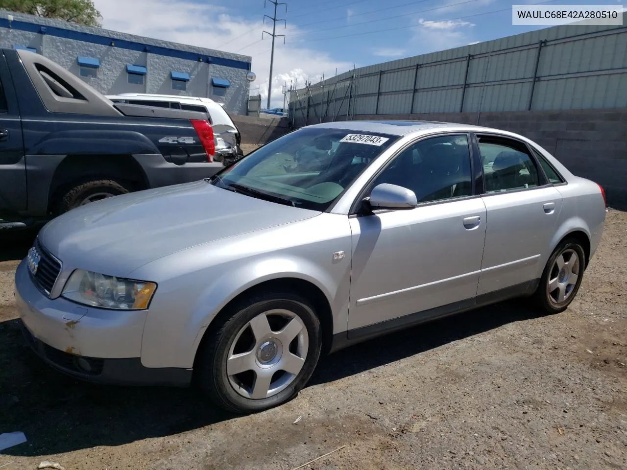 2002 Audi A4 1.8T Quattro VIN: WAULC68E42A280510 Lot: 38715514