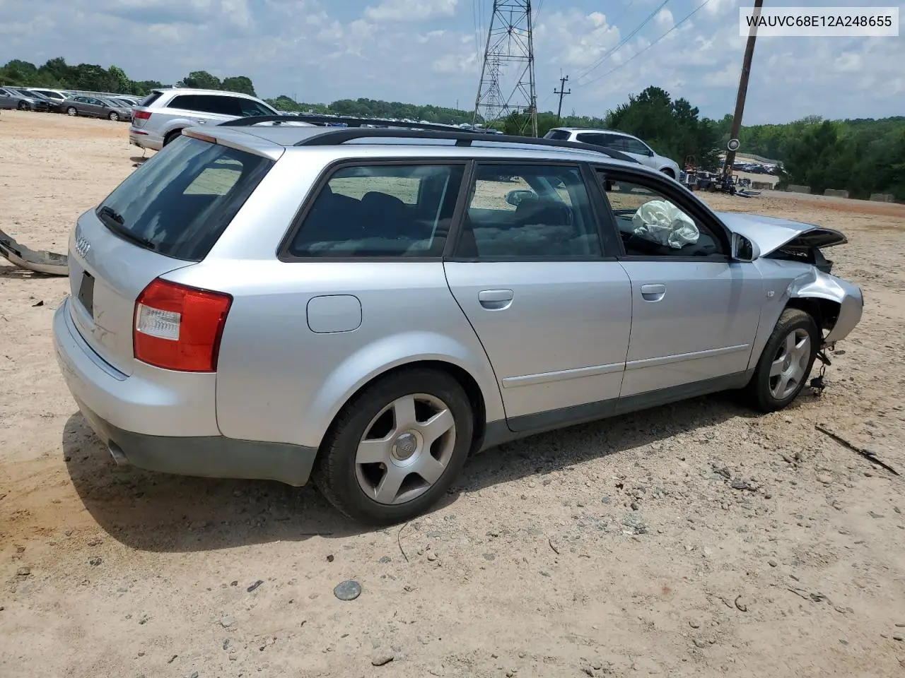 2002 Audi A4 1.8T Avant Quattro VIN: WAUVC68E12A248655 Lot: 63194445