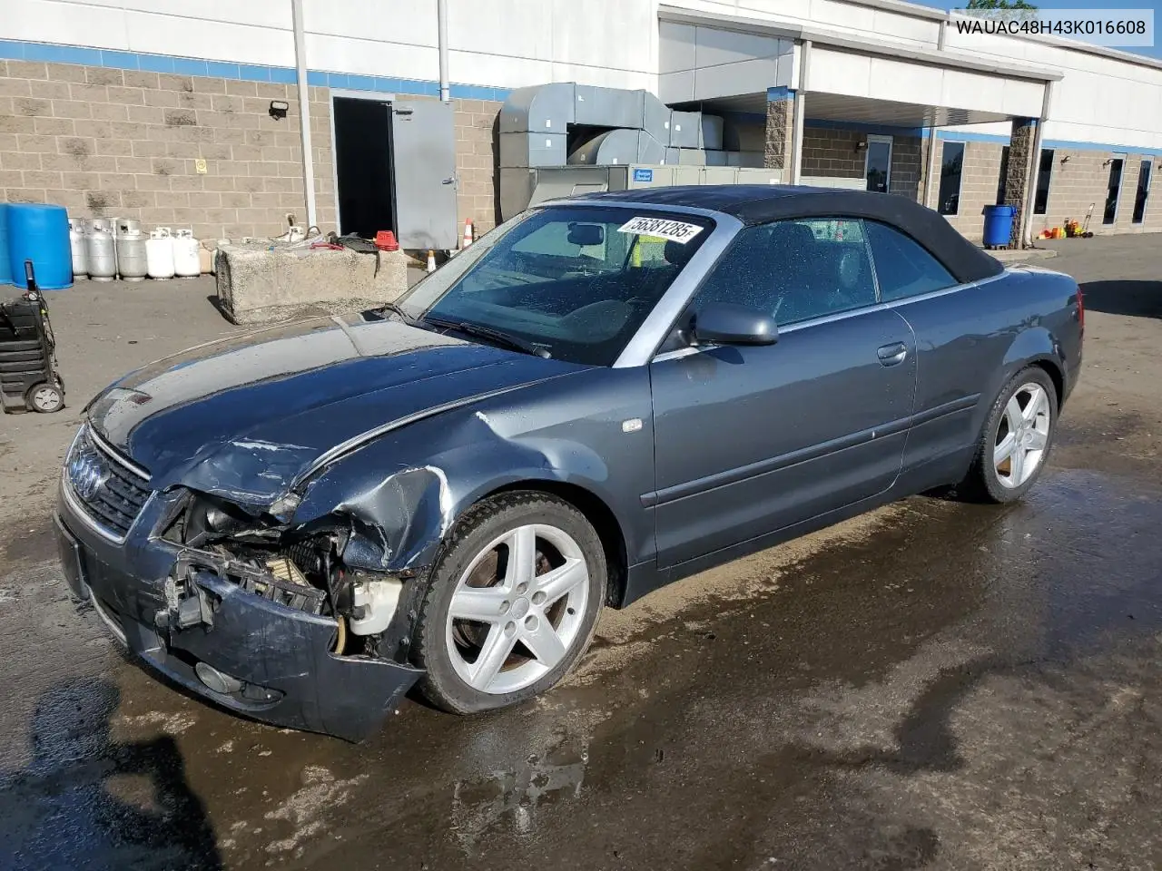 2003 Audi A4 1.8 Cabriolet VIN: WAUAC48H43K016608 Lot: 56381285