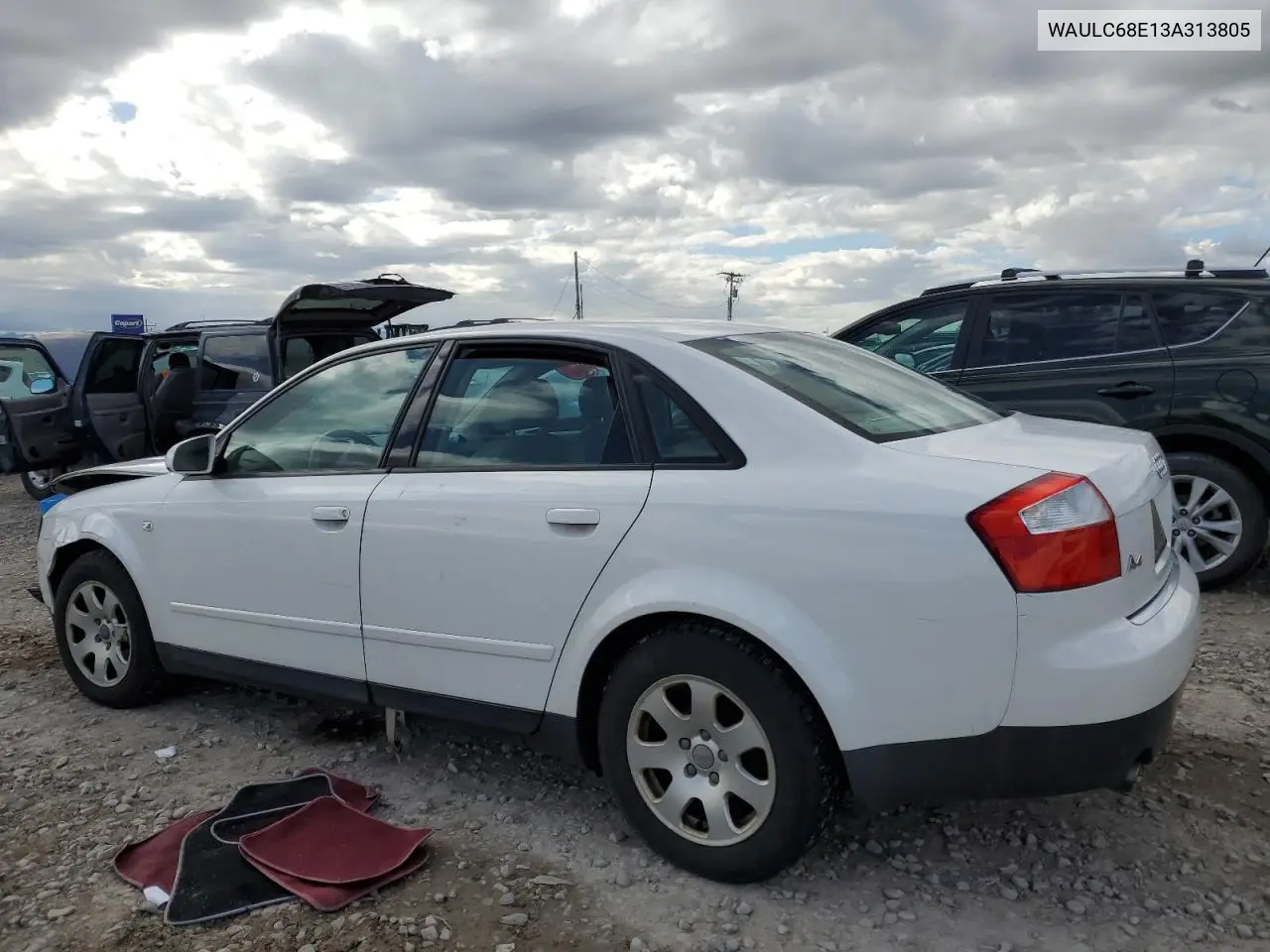 2003 Audi A4 1.8T Quattro VIN: WAULC68E13A313805 Lot: 56977395