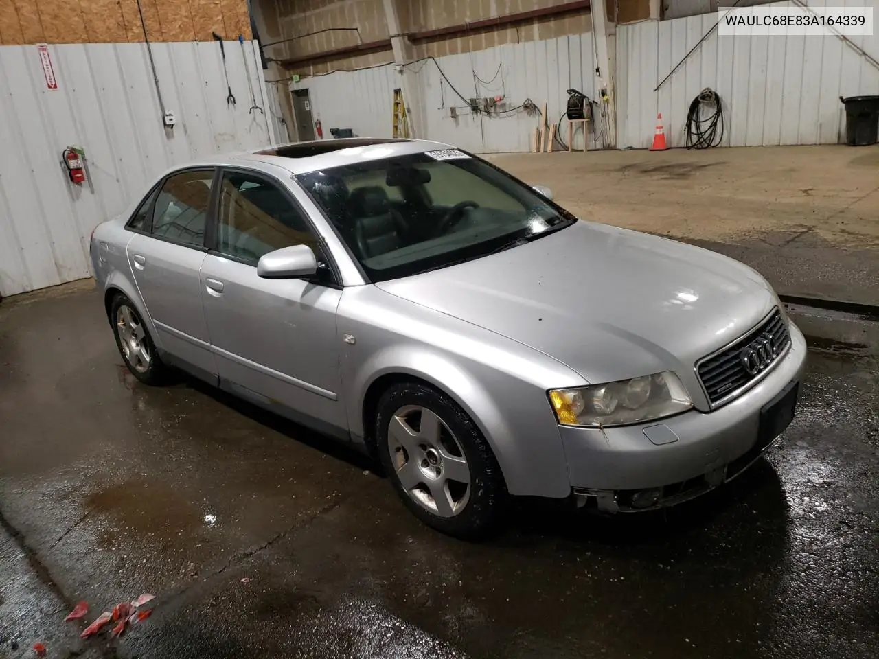 2003 Audi A4 1.8T Quattro VIN: WAULC68E83A164339 Lot: 59754025