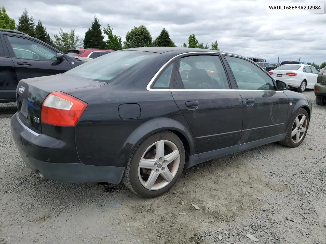 2003 Audi A4 3.0 Quattro VIN: WAULT68E83A292984 Lot: 60542485