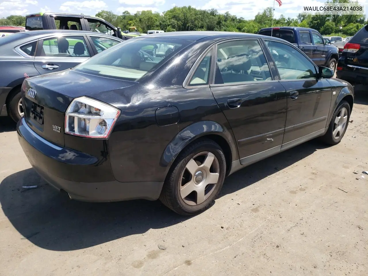 2003 Audi A4 1.8T Quattro VIN: WAULC68E43A214038 Lot: 62330245