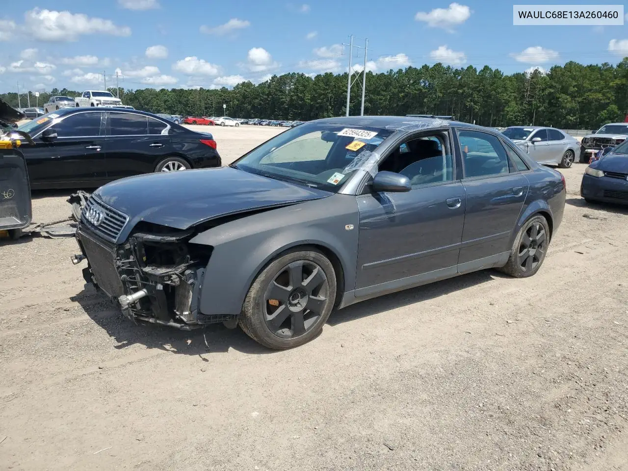 2003 Audi A4 1.8T Quattro VIN: WAULC68E13A260460 Lot: 62594325