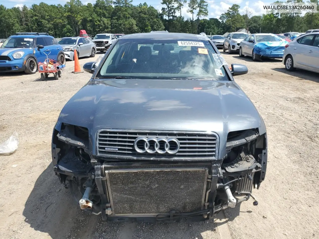 2003 Audi A4 1.8T Quattro VIN: WAULC68E13A260460 Lot: 62594325