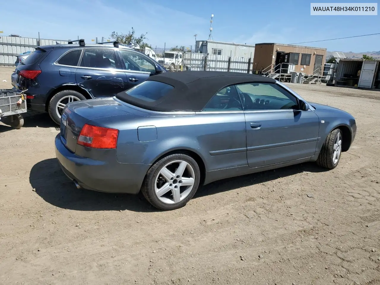 2004 Audi A4 3.0 Cabriolet VIN: WAUAT48H34K011210 Lot: 57436985