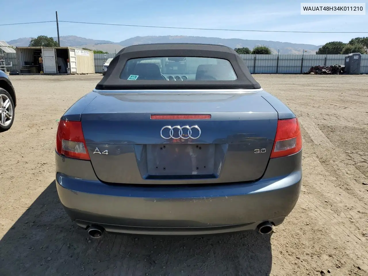 2004 Audi A4 3.0 Cabriolet VIN: WAUAT48H34K011210 Lot: 57436985