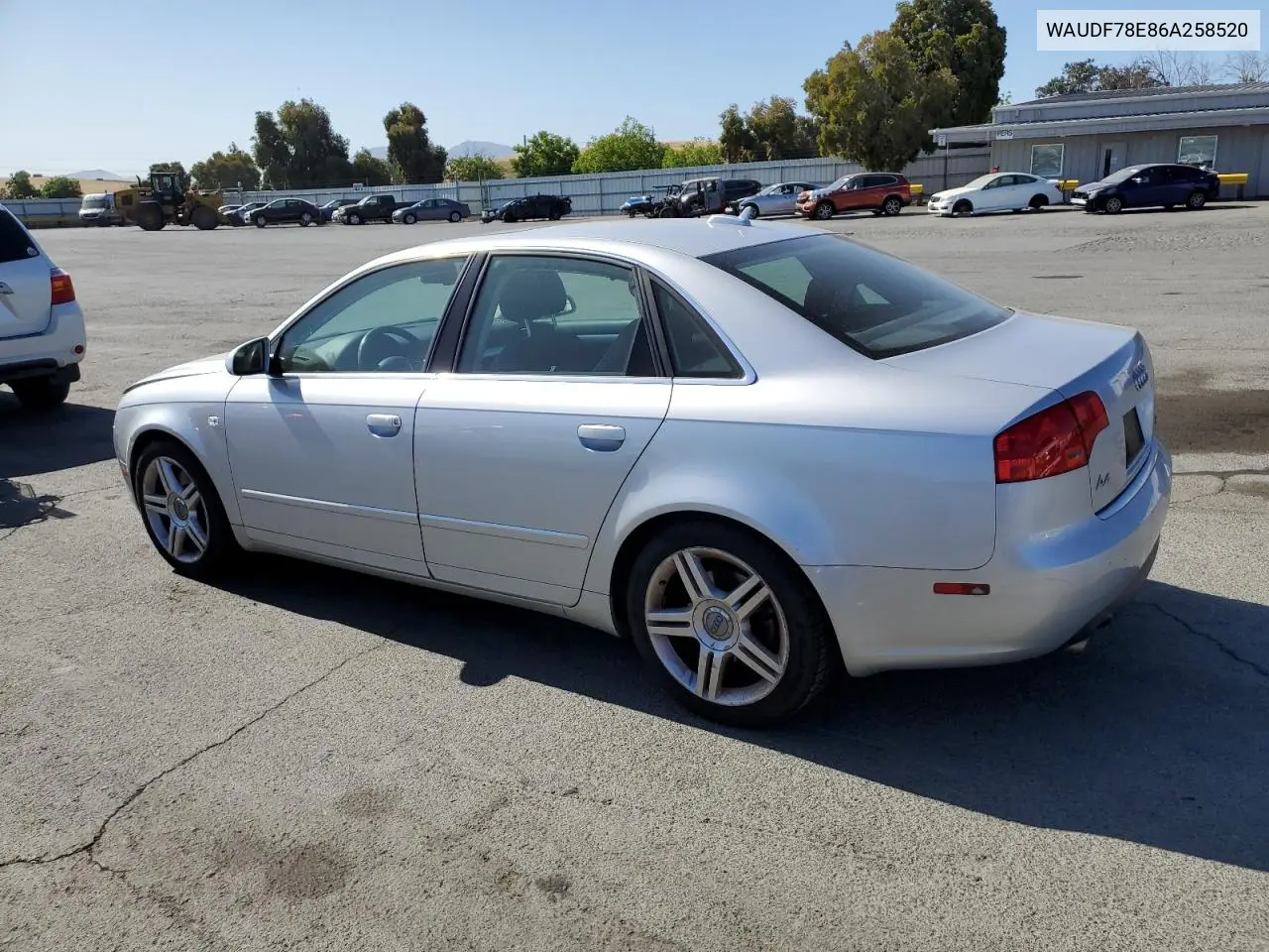 2006 Audi A4 2.0T Quattro VIN: WAUDF78E86A258520 Lot: 62918405