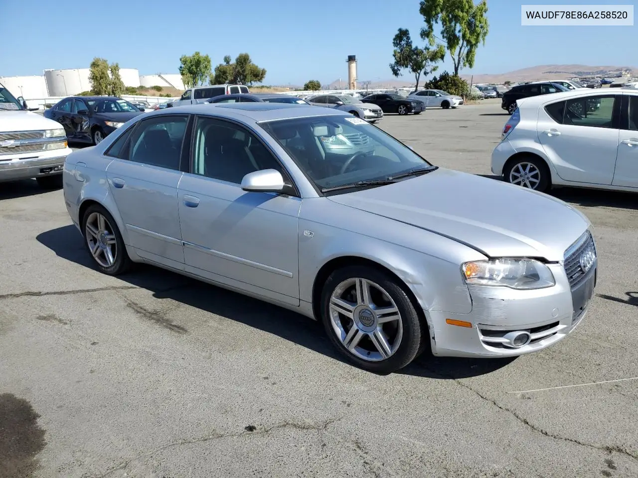 2006 Audi A4 2.0T Quattro VIN: WAUDF78E86A258520 Lot: 62918405