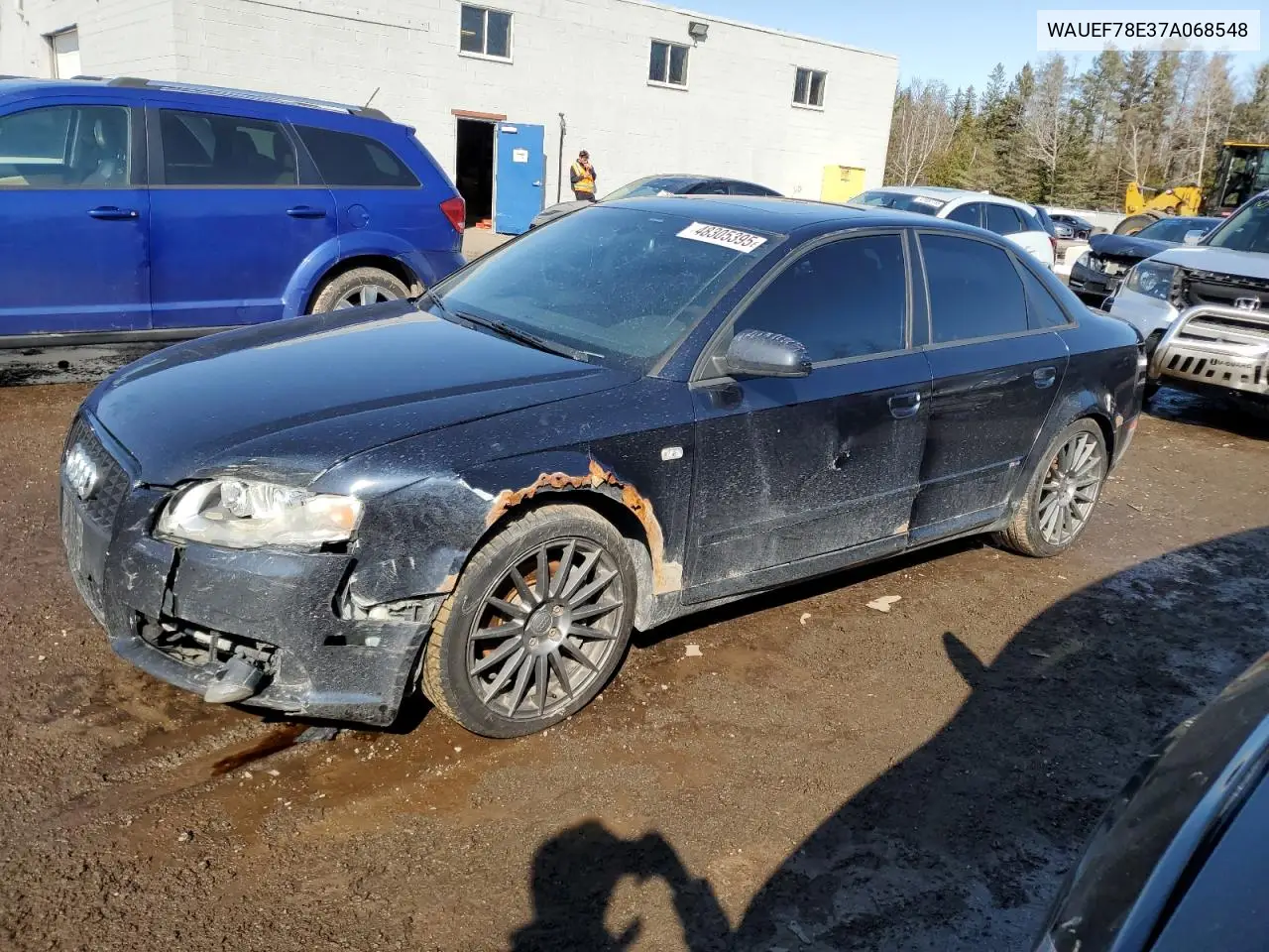 2007 Audi A4 S-Line 2.0T Quattro Turbo VIN: WAUEF78E37A068548 Lot: 48305395