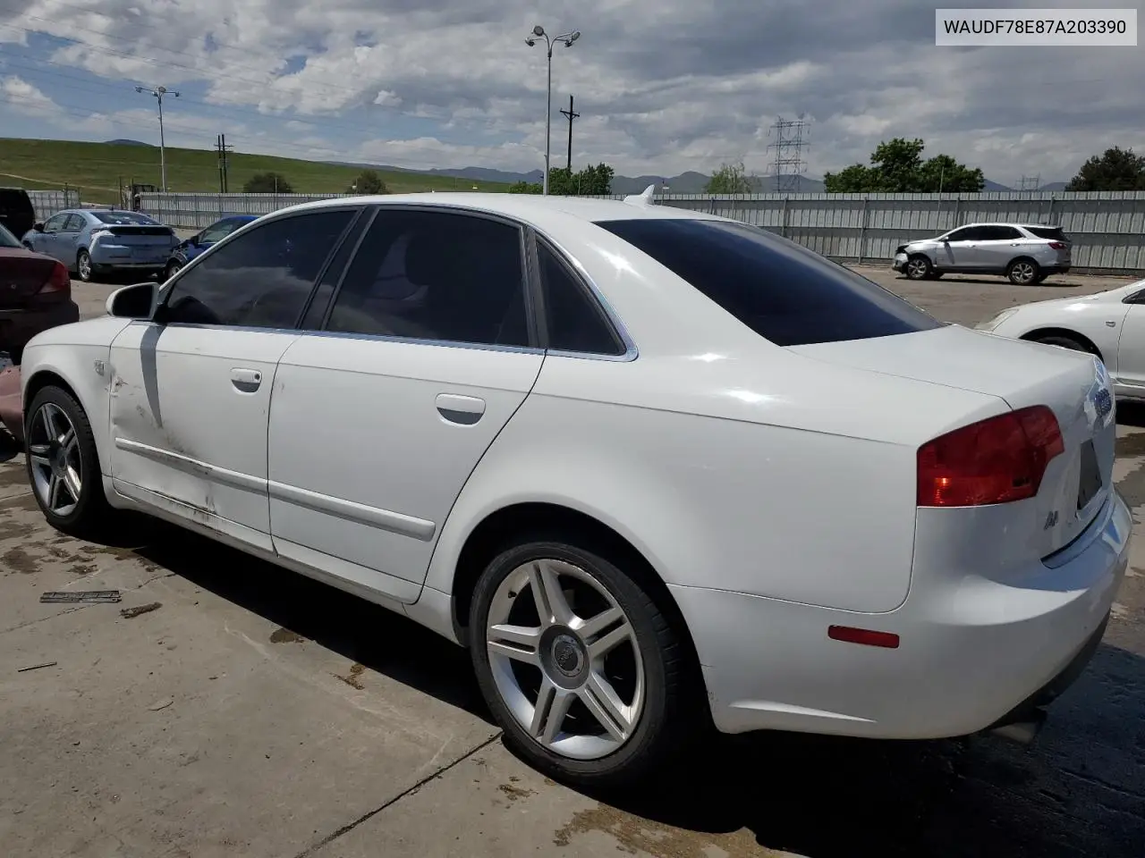 2007 Audi A4 2.0T Quattro VIN: WAUDF78E87A203390 Lot: 56594595