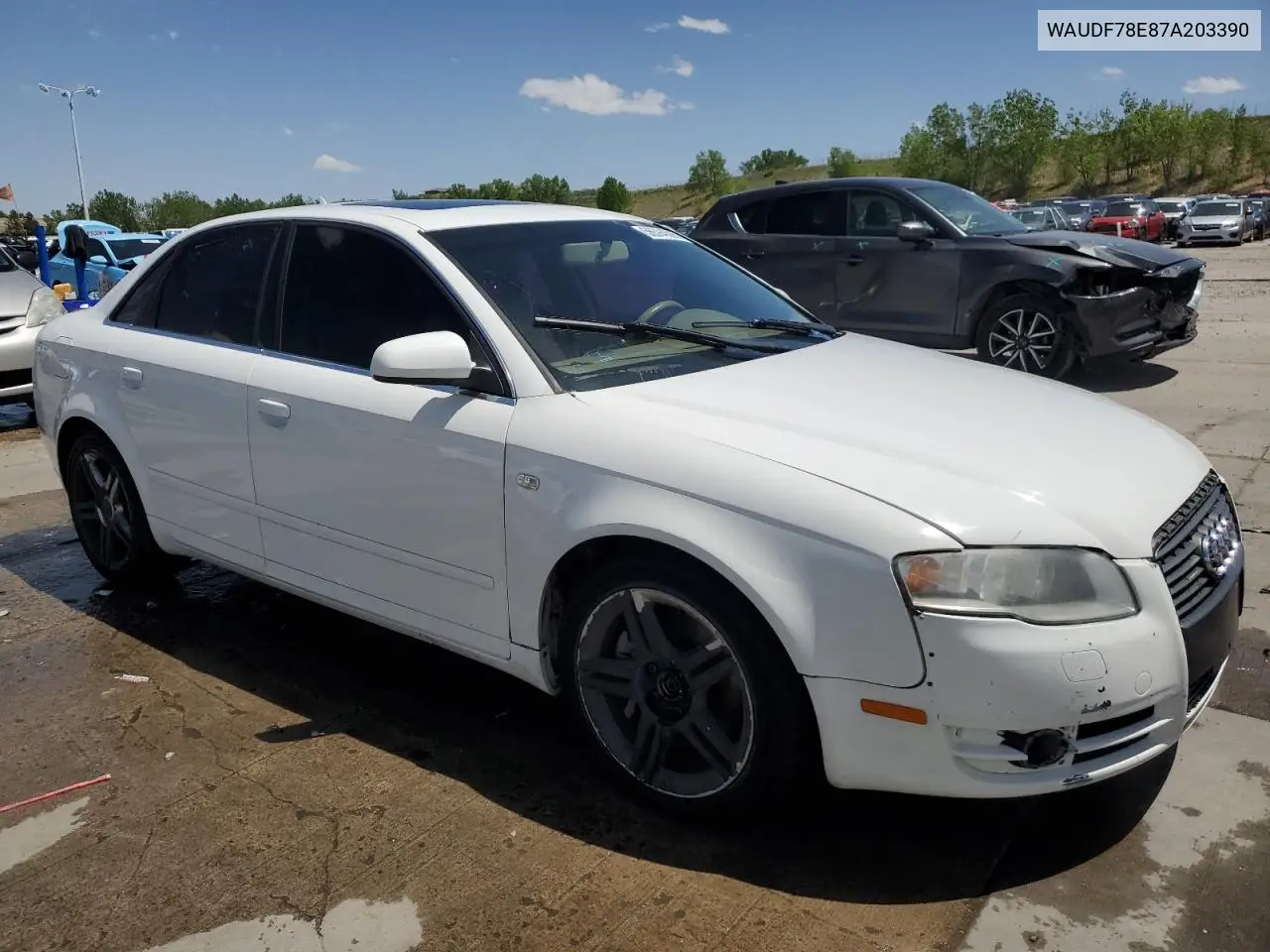 2007 Audi A4 2.0T Quattro VIN: WAUDF78E87A203390 Lot: 56594595