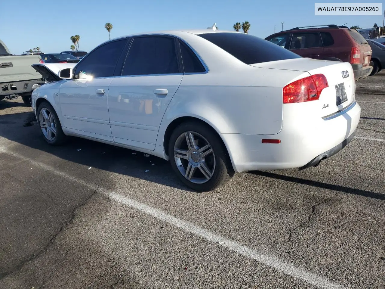 2007 Audi A4 2 VIN: WAUAF78E97A005260 Lot: 56787945