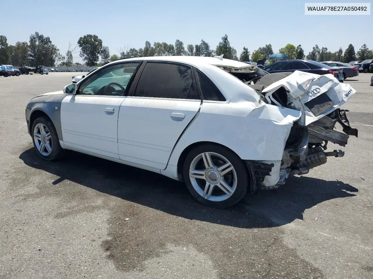 2007 Audi A4 2 VIN: WAUAF78E27A050492 Lot: 62671925