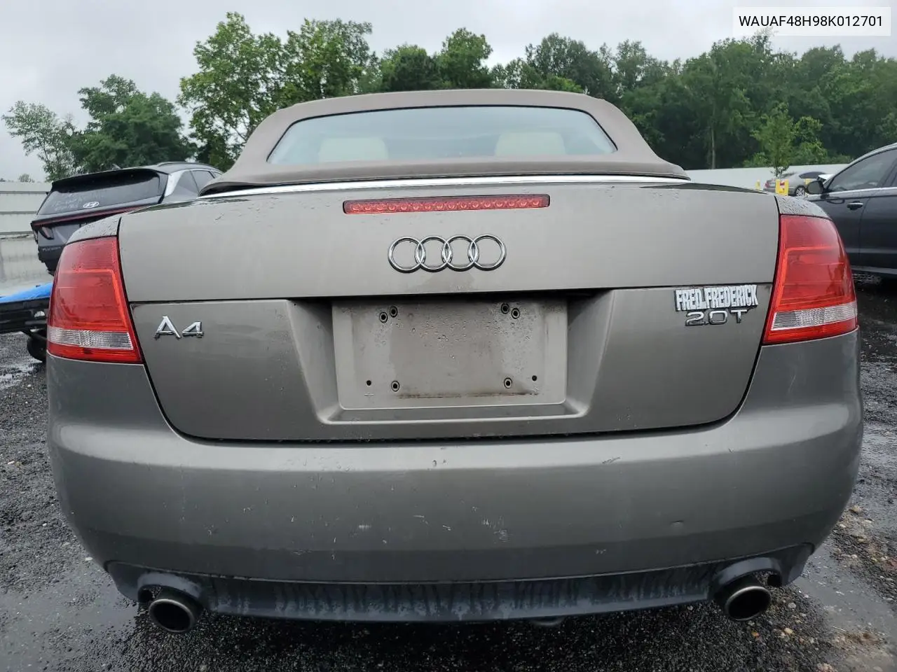 2008 Audi A4 2.0T Cabriolet VIN: WAUAF48H98K012701 Lot: 62590235