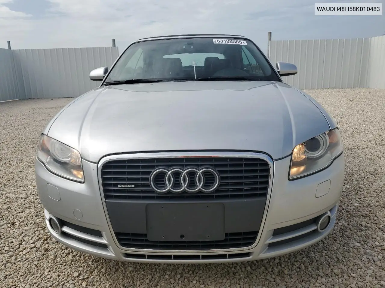 2008 Audi A4 3.2 Cabriolet Quattro VIN: WAUDH48H58K010483 Lot: 63190505