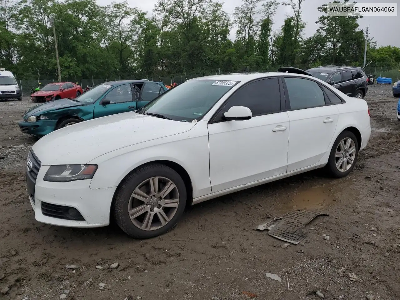 2010 Audi A4 Premium VIN: WAUBFAFL5AN064065 Lot: 57350375