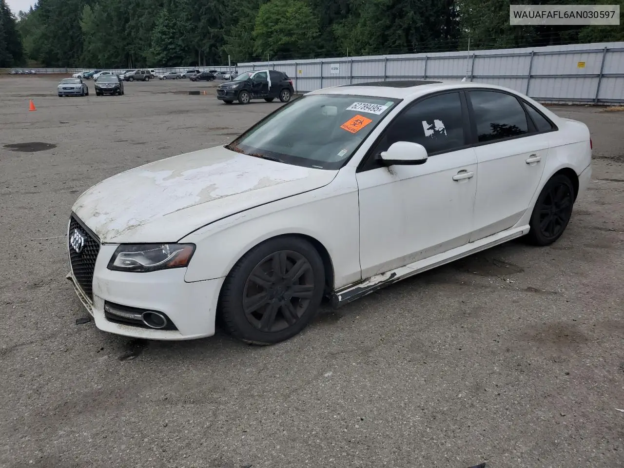2010 Audi A4 Premium VIN: WAUAFAFL6AN030597 Lot: 62789495