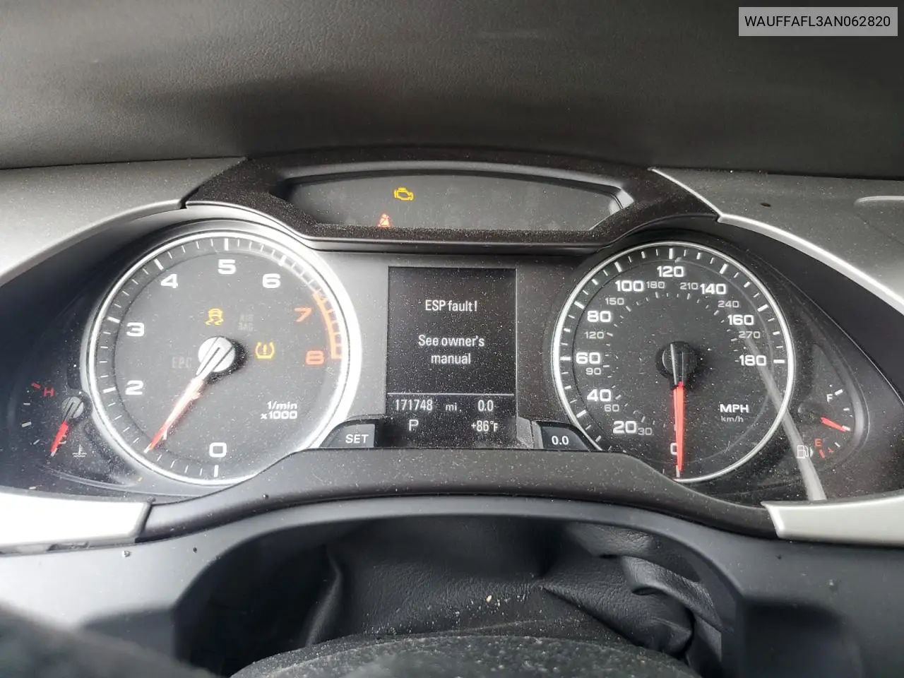 2010 Audi A4 Premium Plus VIN: WAUFFAFL3AN062820 Lot: 63121505