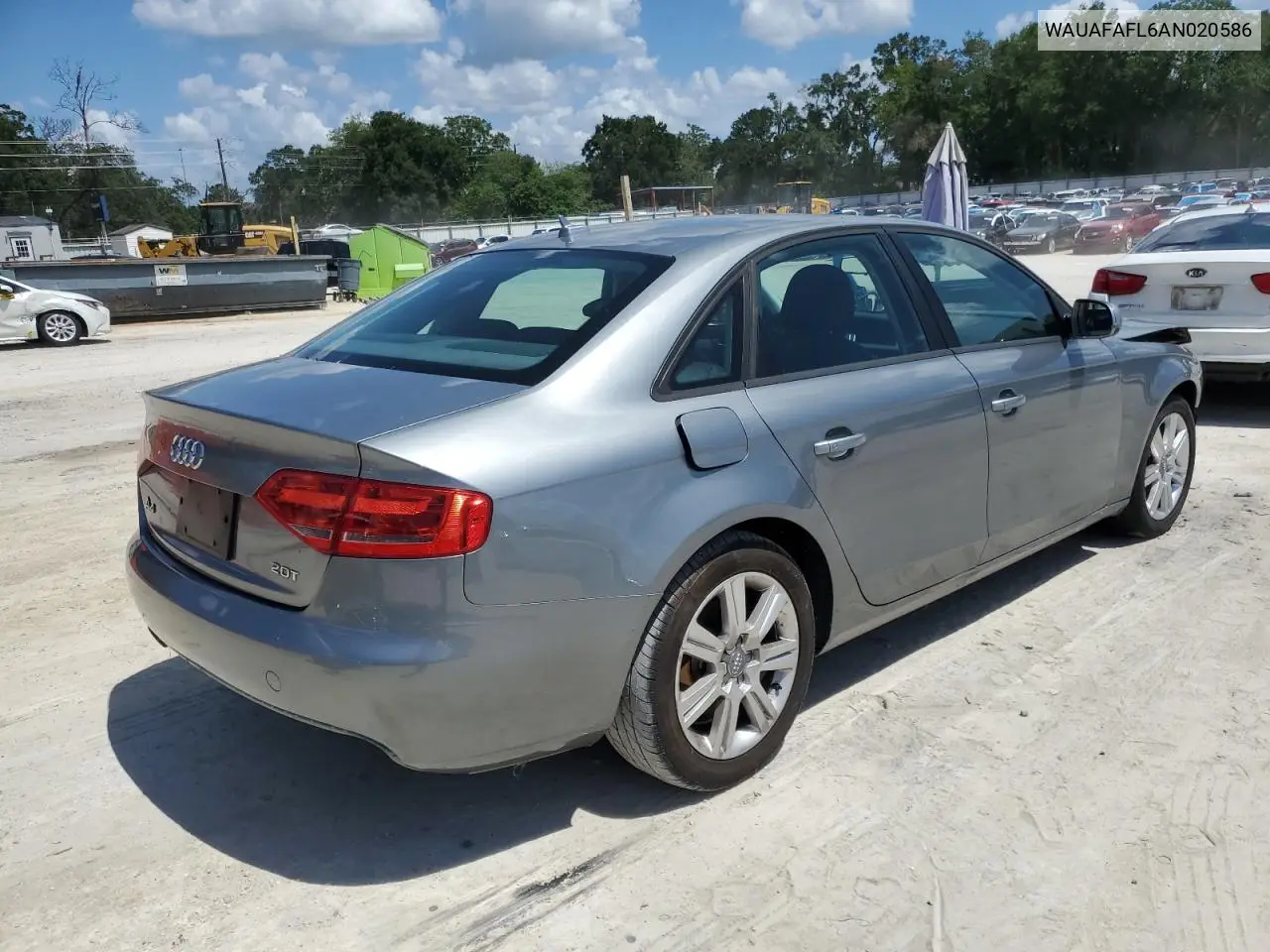 2010 Audi A4 Premium VIN: WAUAFAFL6AN020586 Lot: 65749875