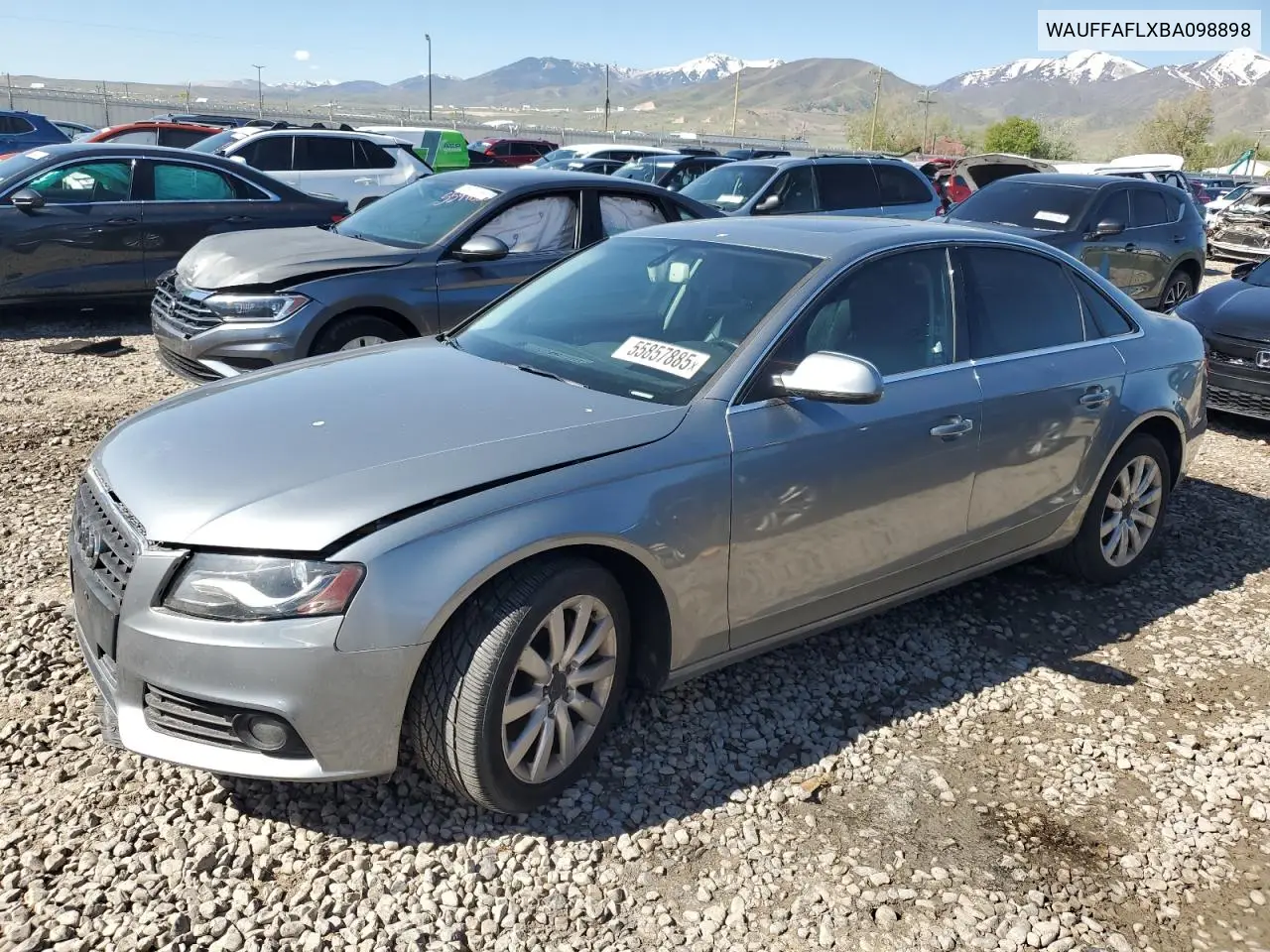 2011 Audi A4 Premium Plus VIN: WAUFFAFLXBA098898 Lot: 55857885