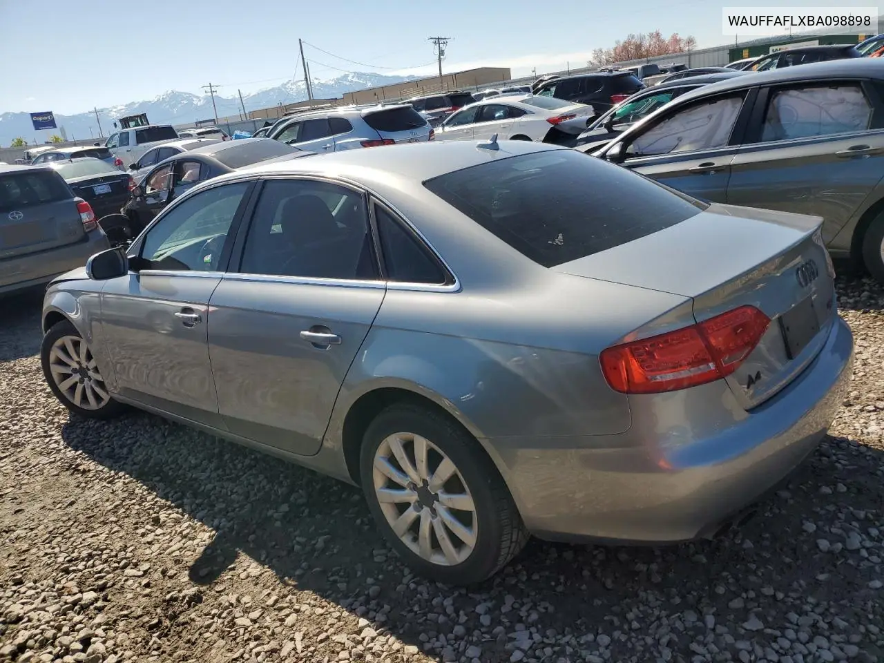 2011 Audi A4 Premium Plus VIN: WAUFFAFLXBA098898 Lot: 55857885