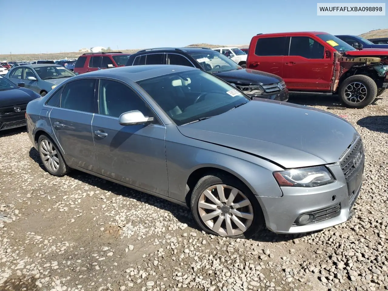 2011 Audi A4 Premium Plus VIN: WAUFFAFLXBA098898 Lot: 55857885