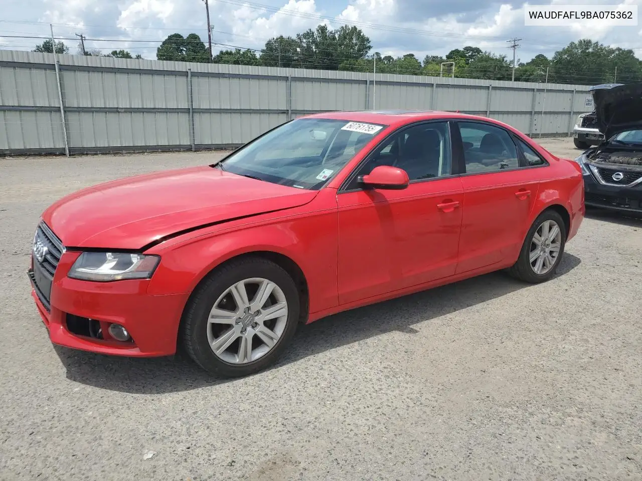 2011 Audi A4 Premium VIN: WAUDFAFL9BA075362 Lot: 60761755