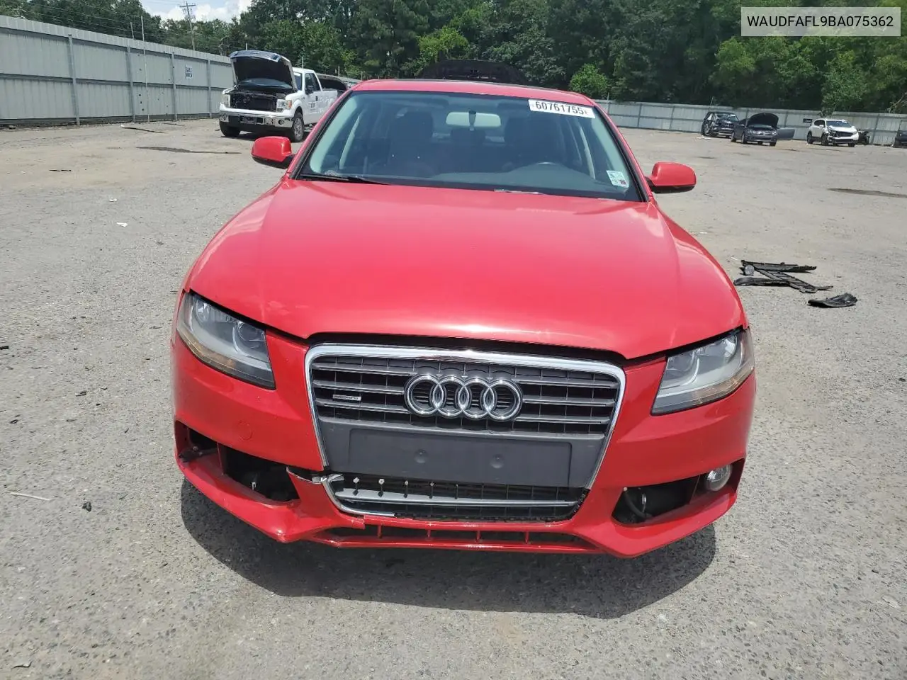 2011 Audi A4 Premium VIN: WAUDFAFL9BA075362 Lot: 60761755