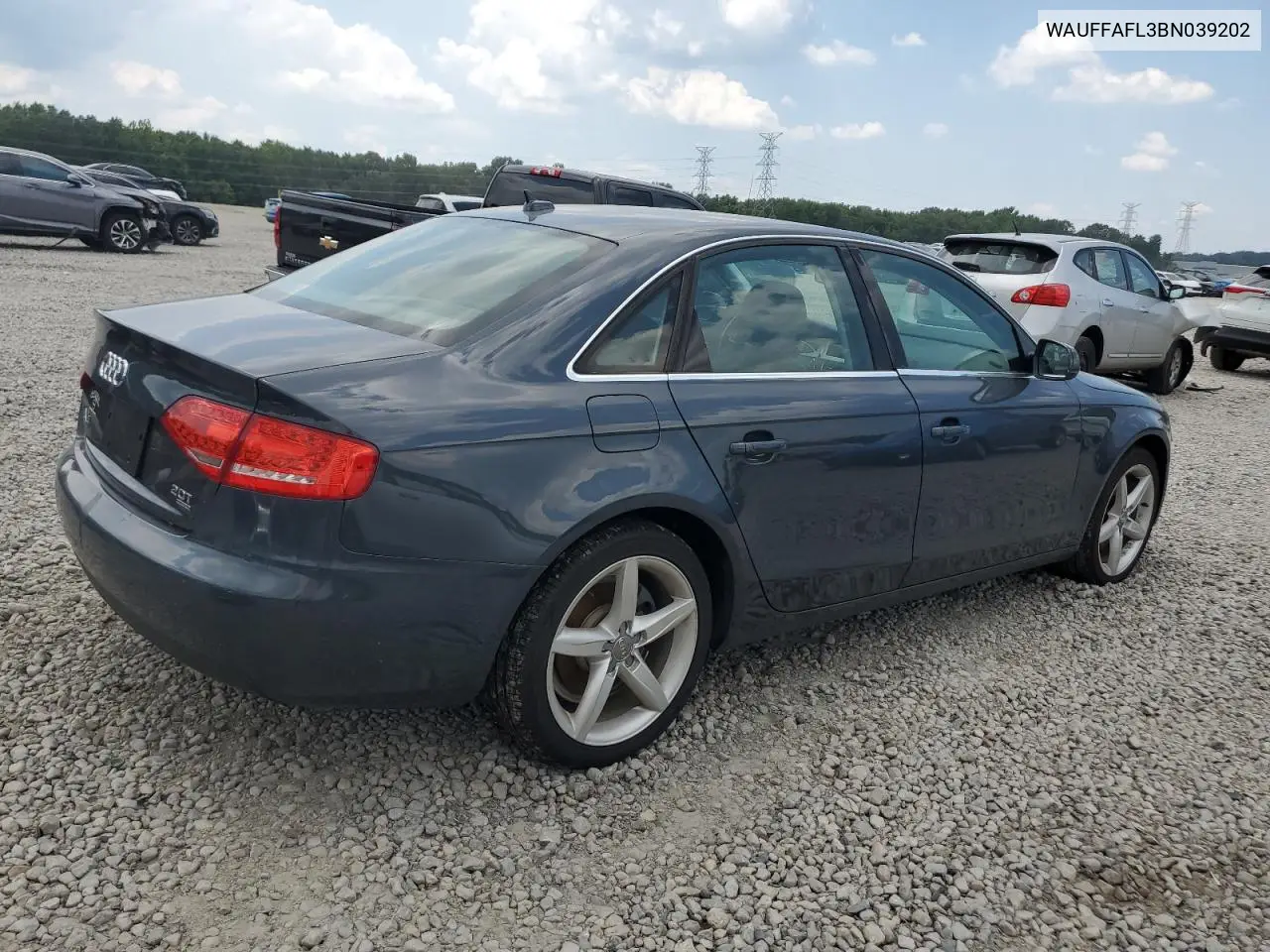 2011 Audi A4 Premium Plus VIN: WAUFFAFL3BN039202 Lot: 63043835
