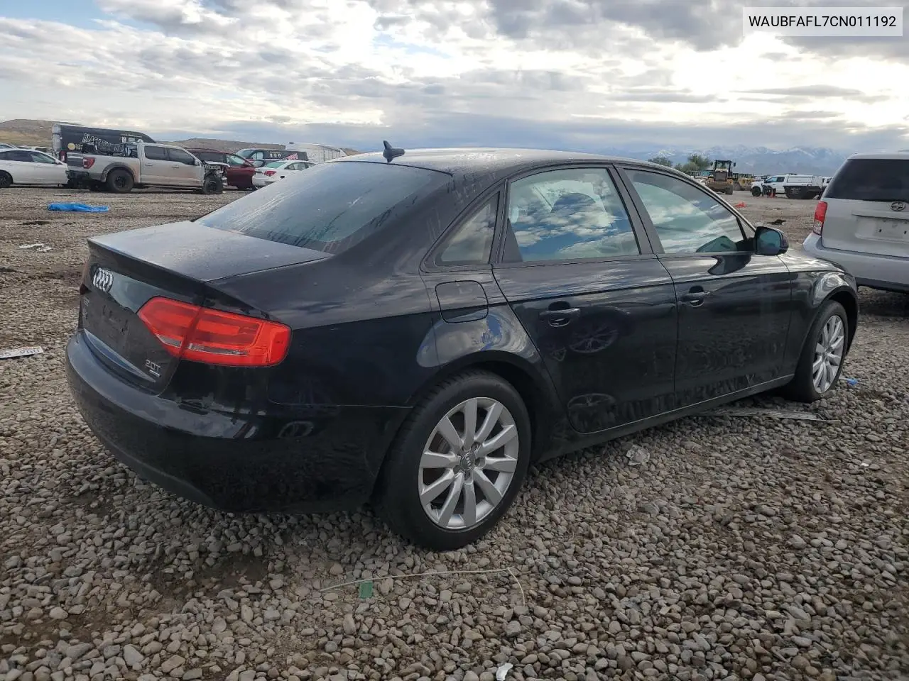 2012 Audi A4 Premium VIN: WAUBFAFL7CN011192 Lot: 56595985