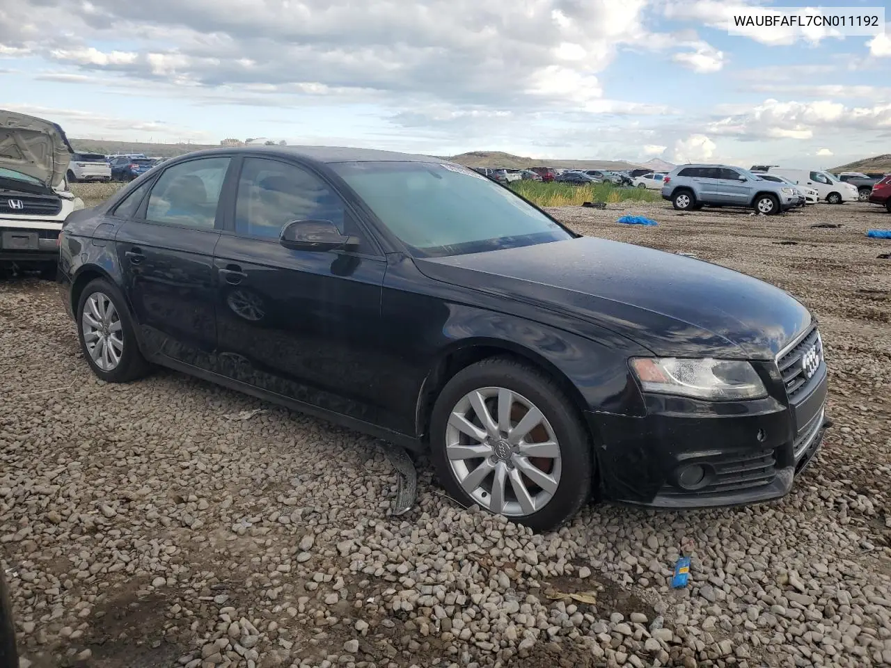 2012 Audi A4 Premium VIN: WAUBFAFL7CN011192 Lot: 56595985