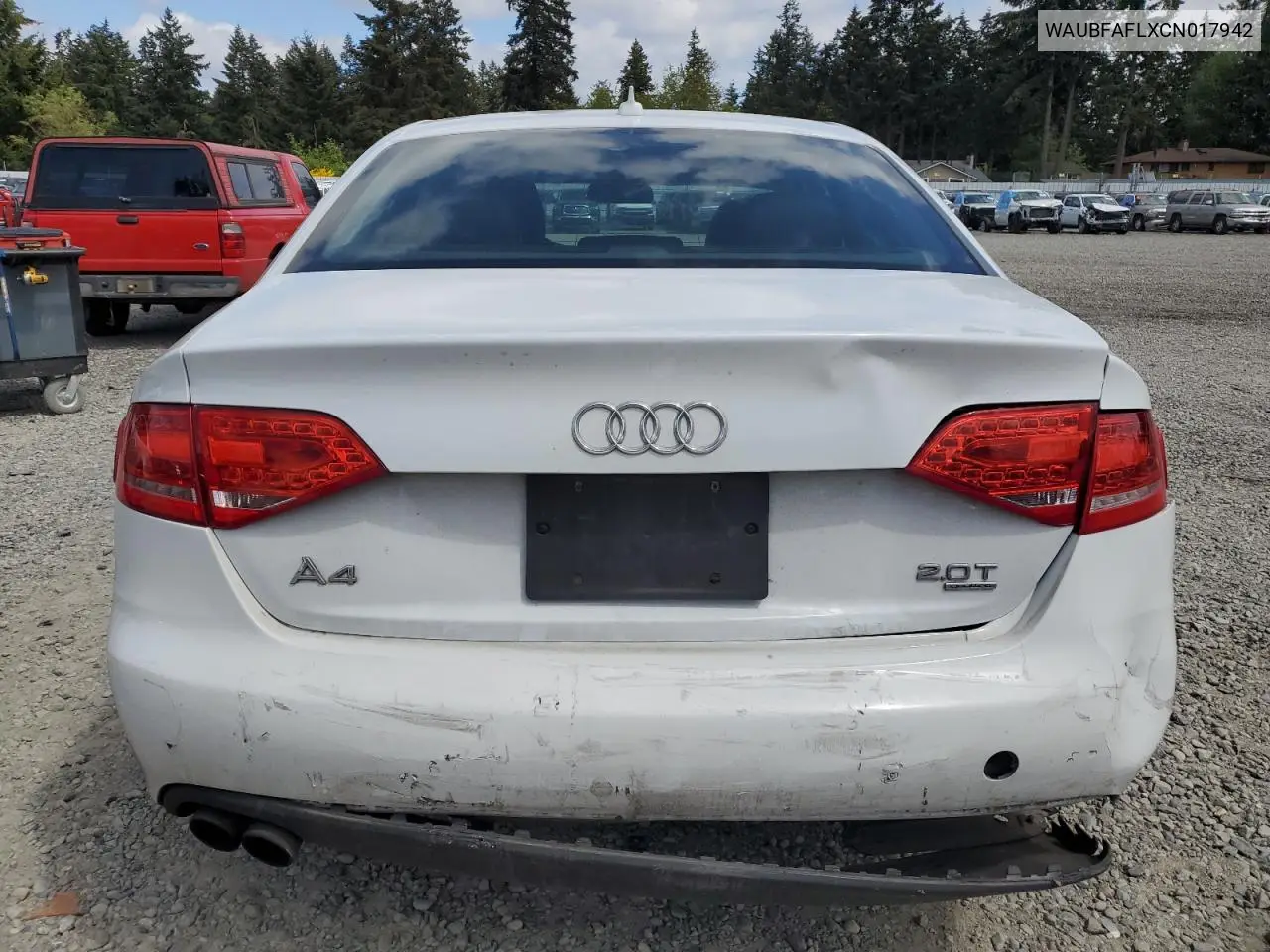 2012 Audi A4 Premium VIN: WAUBFAFLXCN017942 Lot: 56660135