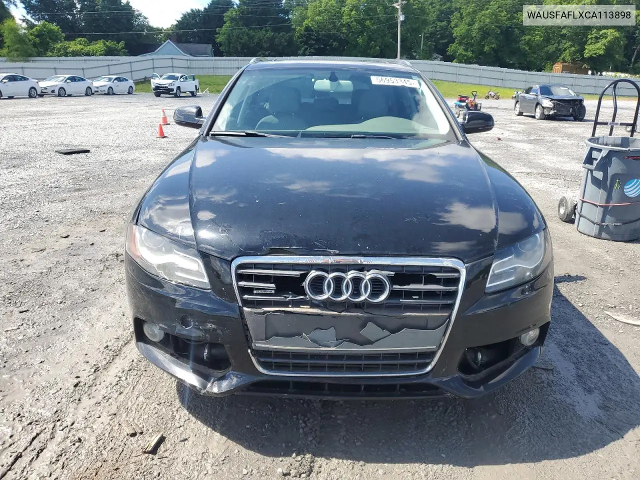 2012 Audi A4 Premium VIN: WAUSFAFLXCA113898 Lot: 56953345