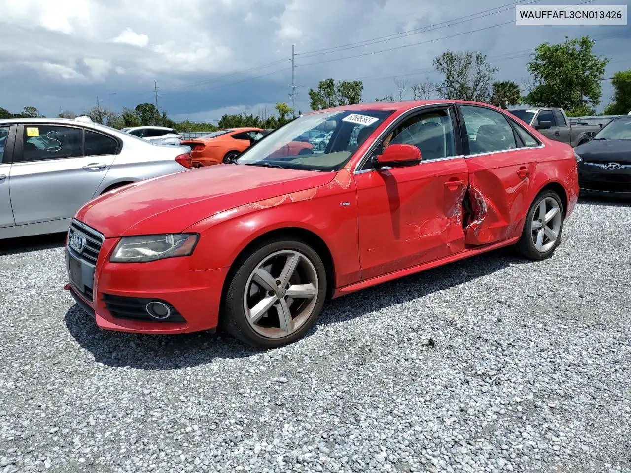 2012 Audi A4 Premium Plus VIN: WAUFFAFL3CN013426 Lot: 62695565