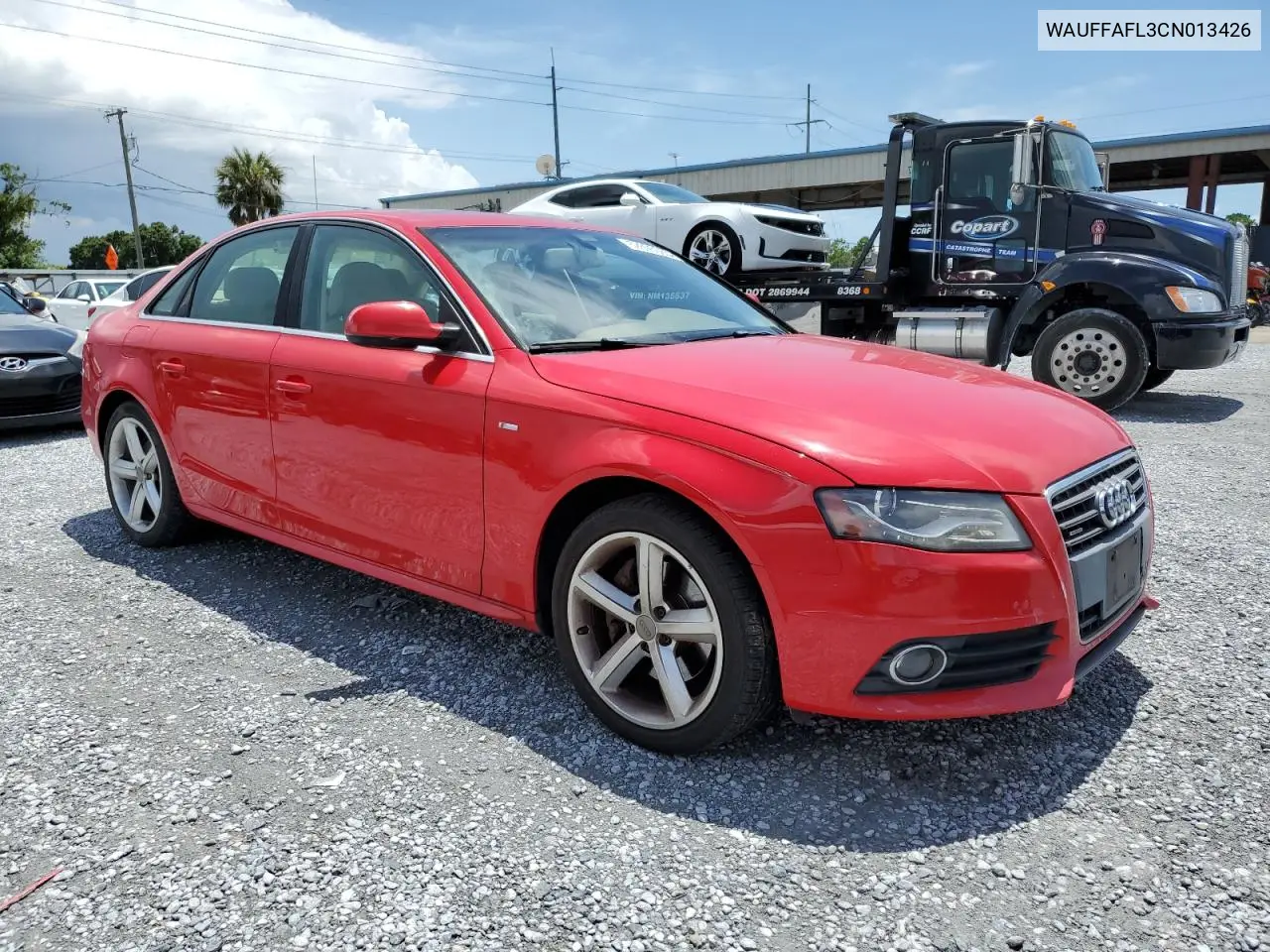 2012 Audi A4 Premium Plus VIN: WAUFFAFL3CN013426 Lot: 62695565
