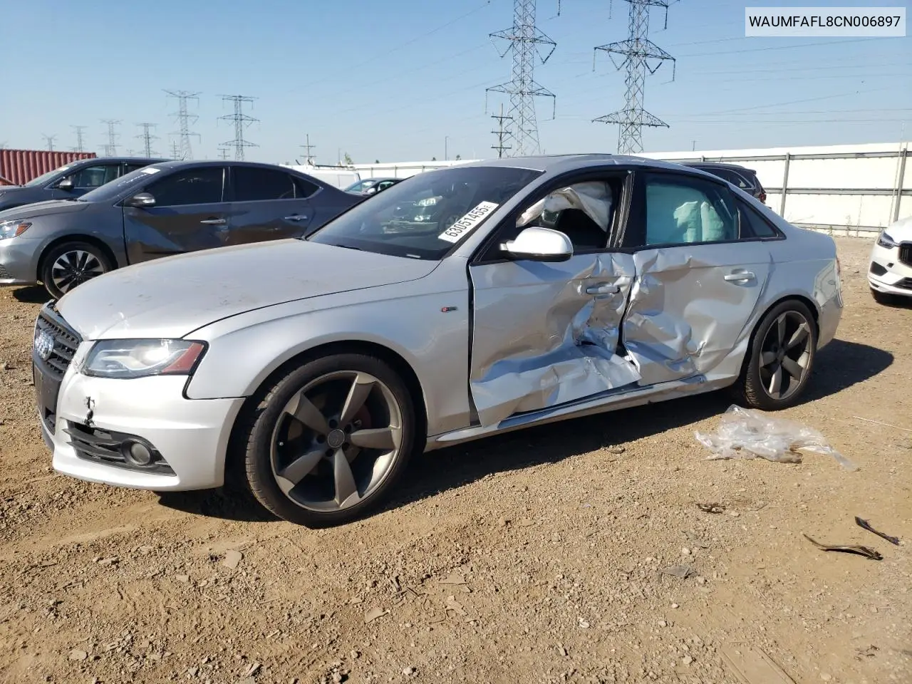 2012 Audi A4 Prestige VIN: WAUMFAFL8CN006897 Lot: 63051455