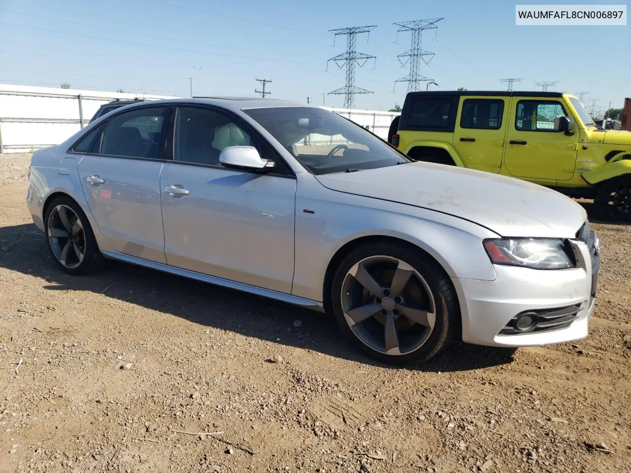 2012 Audi A4 Prestige VIN: WAUMFAFL8CN006897 Lot: 63051455