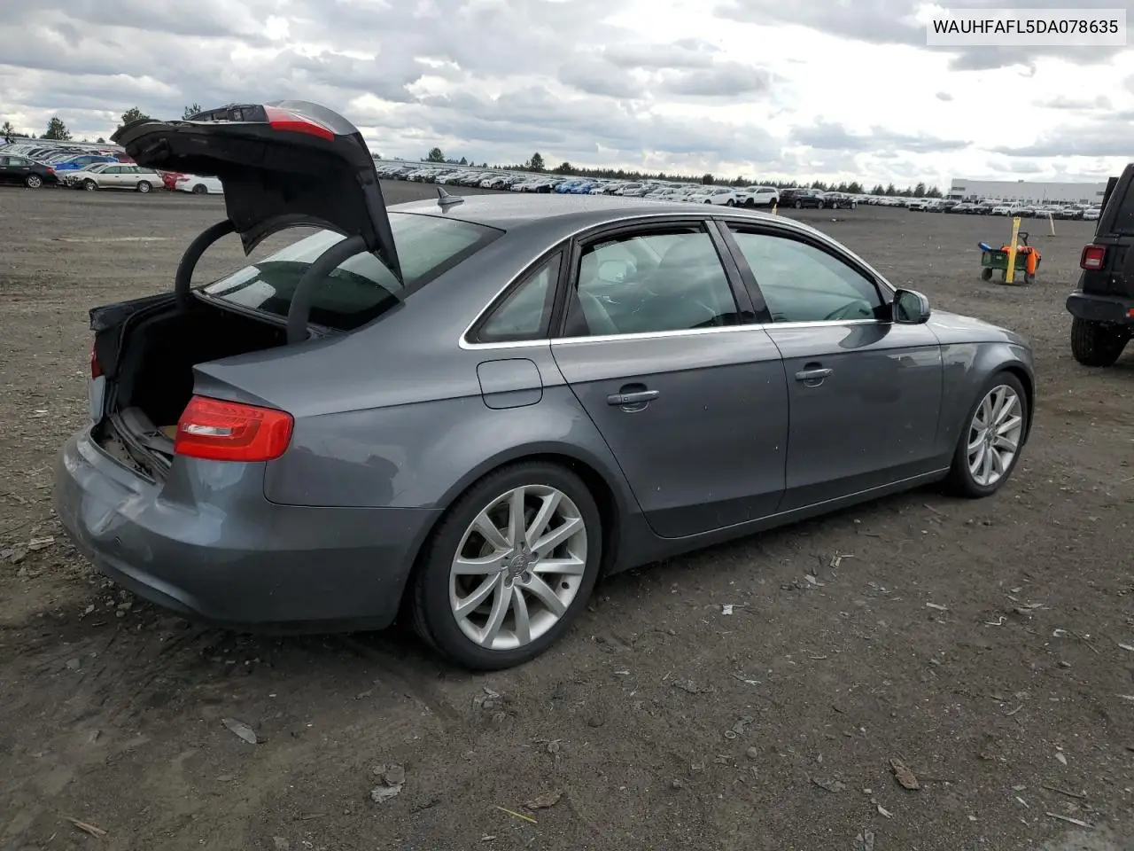 2013 Audi A4 Premium Plus VIN: WAUHFAFL5DA078635 Lot: 56800555