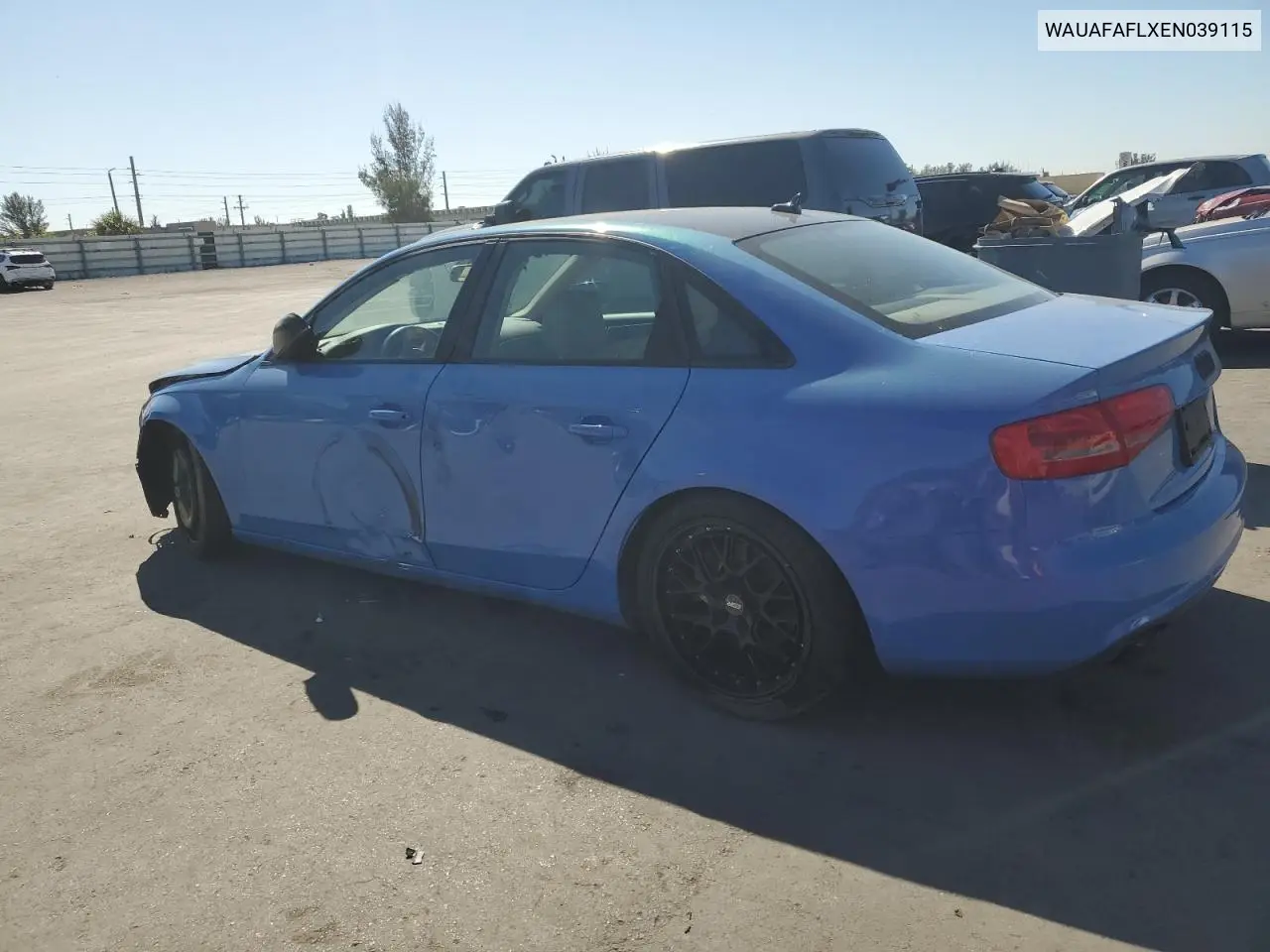 2014 Audi A4 Premium VIN: WAUAFAFLXEN039115 Lot: 47716275