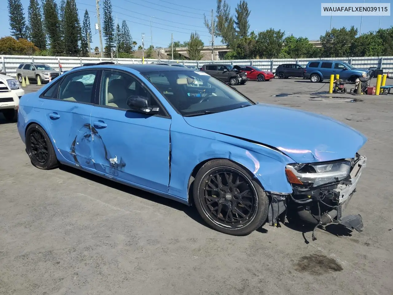 2014 Audi A4 Premium VIN: WAUAFAFLXEN039115 Lot: 47716275