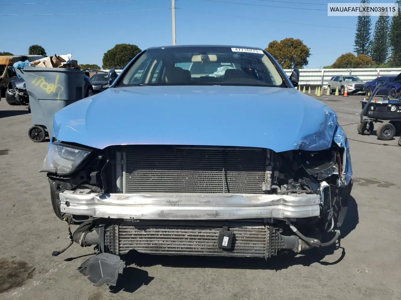 2014 Audi A4 Premium VIN: WAUAFAFLXEN039115 Lot: 47716275