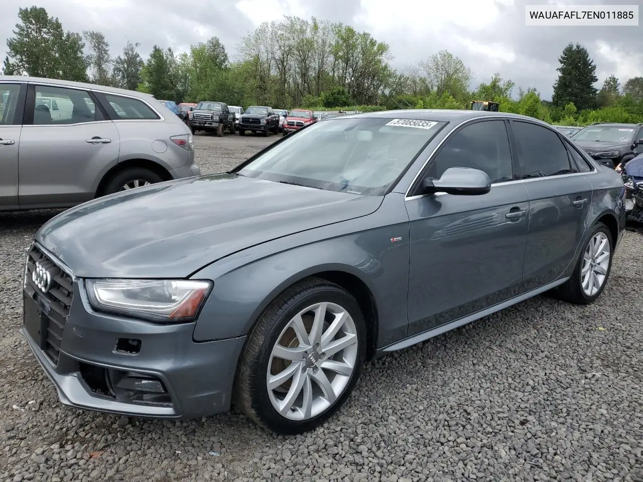 2014 Audi A4 Premium VIN: WAUAFAFL7EN011885 Lot: 57085035