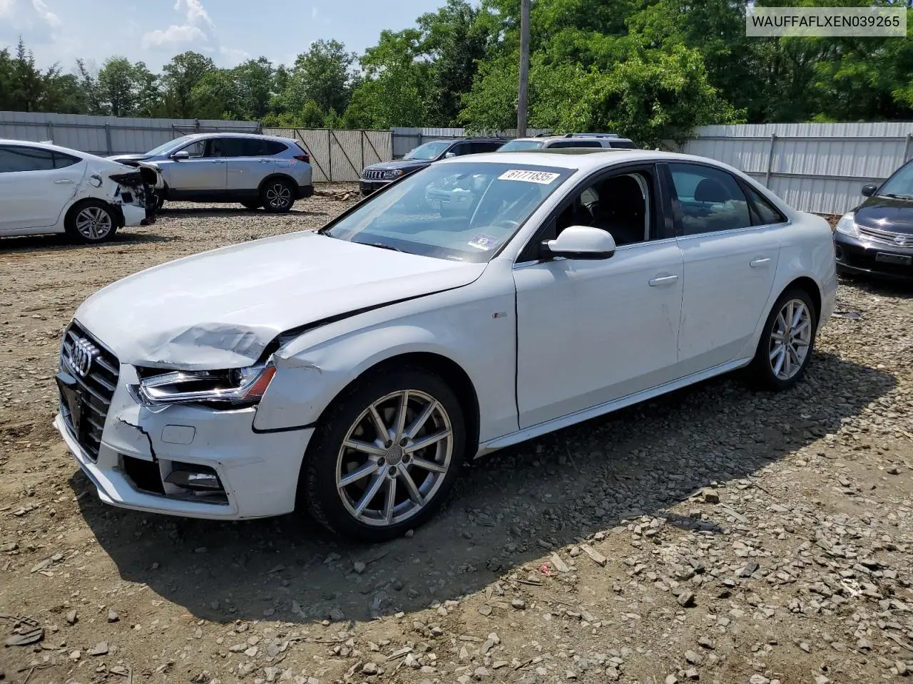 2014 Audi A4 Premium Plus VIN: WAUFFAFLXEN039265 Lot: 61771835