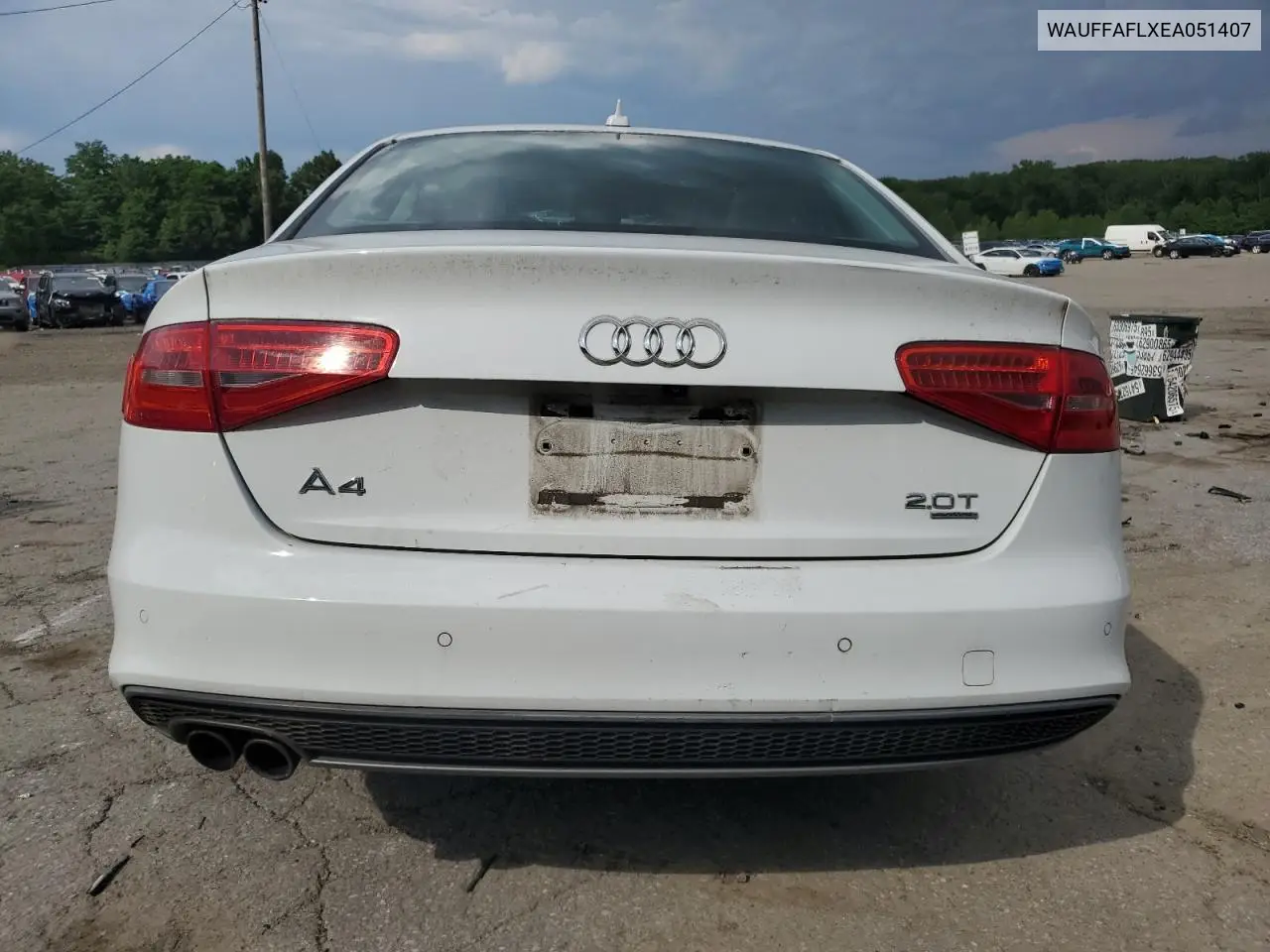 2014 Audi A4 Premium Plus VIN: WAUFFAFLXEA051407 Lot: 63621025