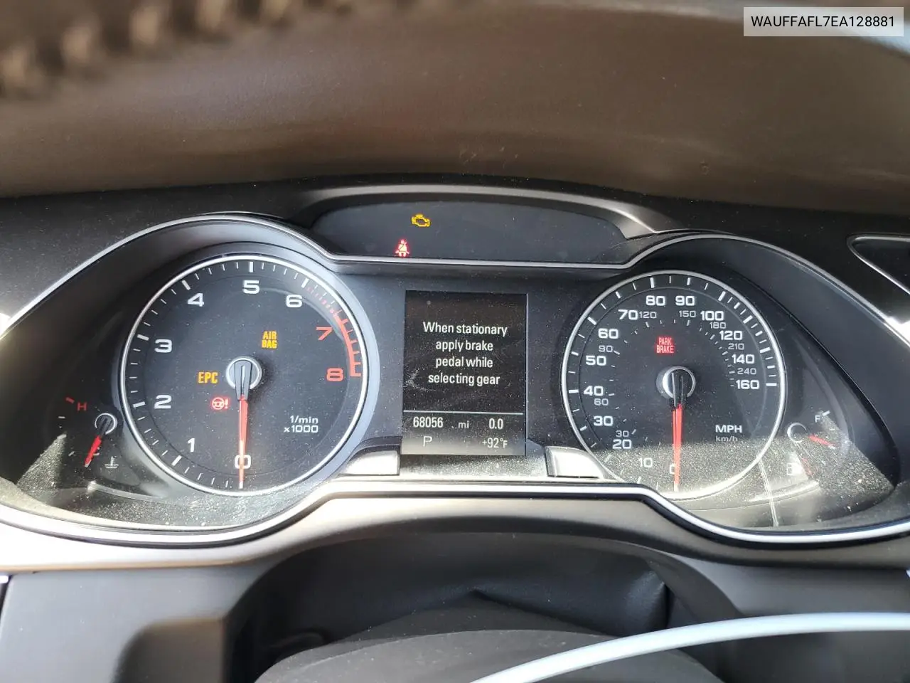 2014 Audi A4 Premium Plus VIN: WAUFFAFL7EA128881 Lot: 65081055