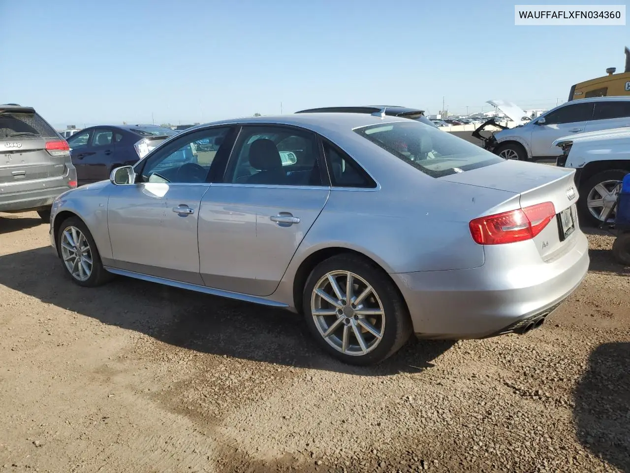 2015 Audi A4 Premium Plus VIN: WAUFFAFLXFN034360 Lot: 62495215