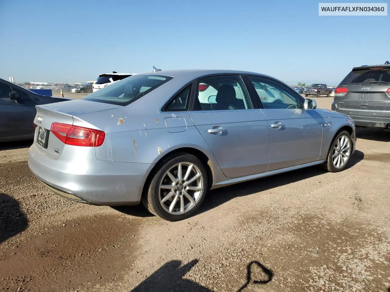 2015 Audi A4 Premium Plus VIN: WAUFFAFLXFN034360 Lot: 62495215