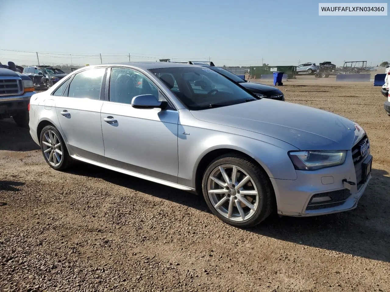 2015 Audi A4 Premium Plus VIN: WAUFFAFLXFN034360 Lot: 62495215