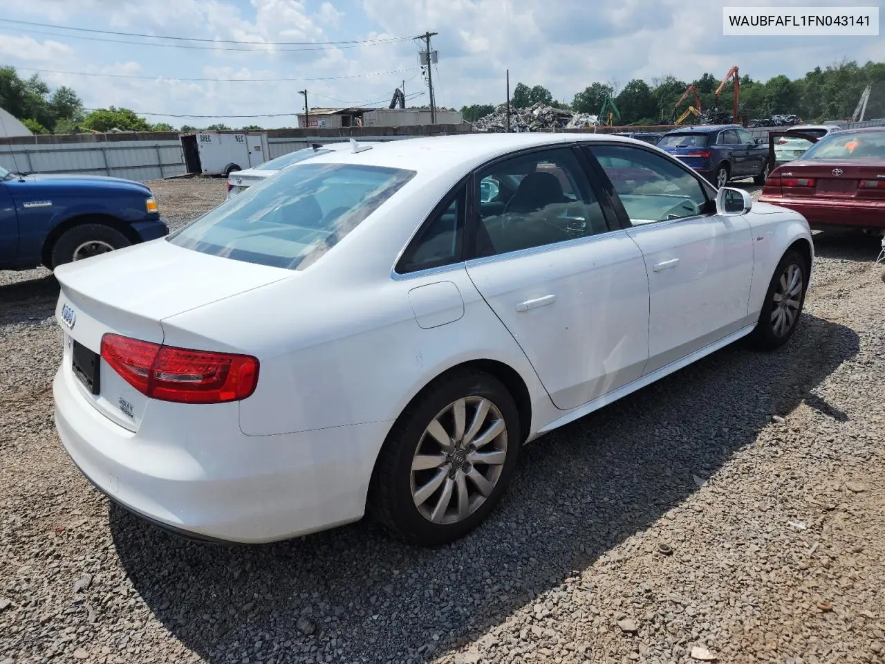 2015 Audi A4 Premium VIN: WAUBFAFL1FN043141 Lot: 64381355